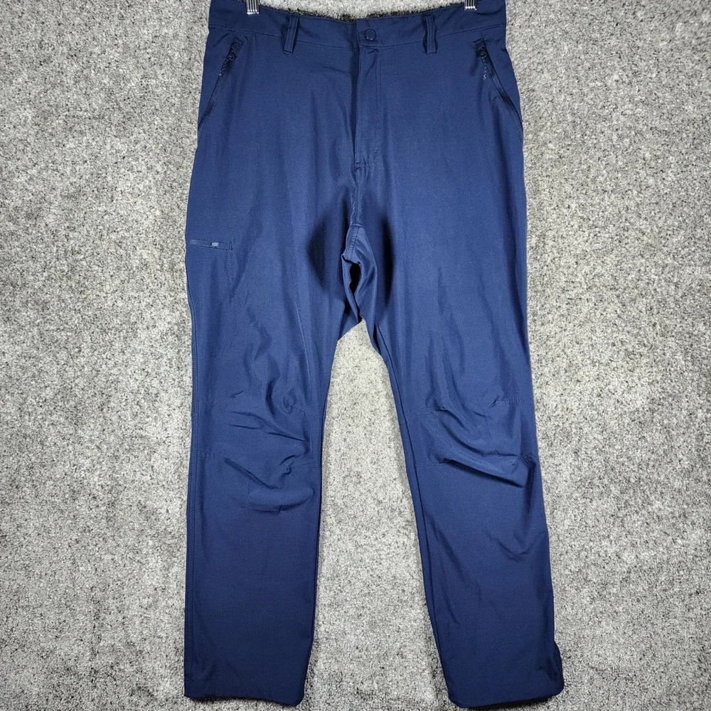 Columbia Hiking Pants Mens 36 Blue Outdoor Cargo Zipper Pockets Excellent